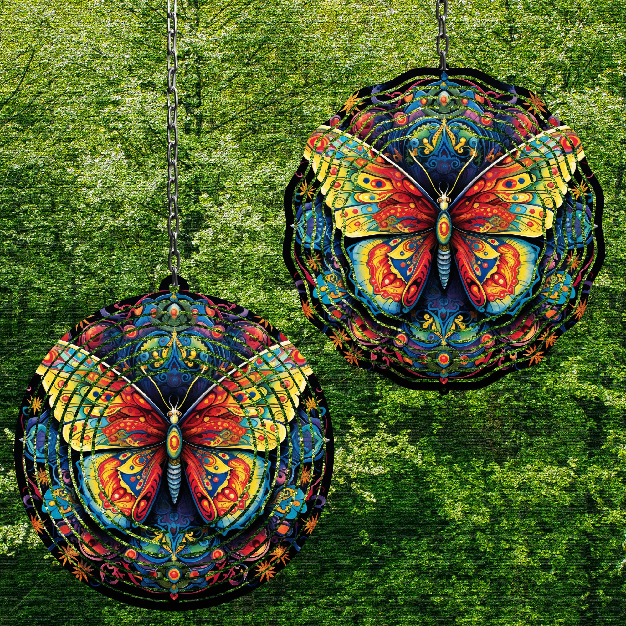 Rainbow Butterfly Wind Spinner For Yard And Garden, Outdoor Garden Yard Decoration, Garden Decor, Chime Art Gift