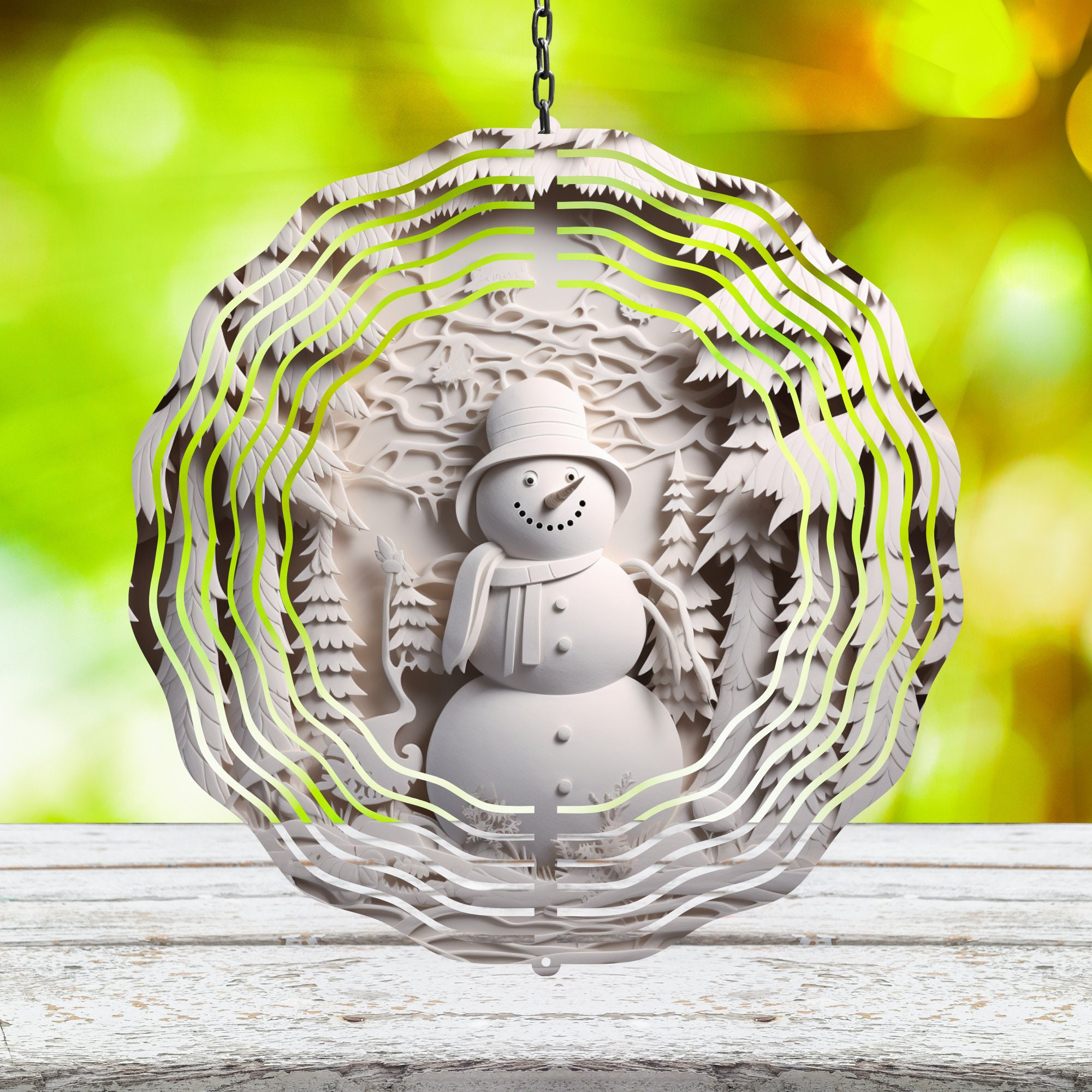 3D Snowman Wind Spinner For Yard And Garden, Outdoor Garden Yard Decoration, Garden Decor, Chime Art Gift