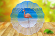 Flamingo On The Beach Wind Spinner For Yard And Garden, Outdoor Garden Yard Decoration, Garden Decor, Chime Art Gift