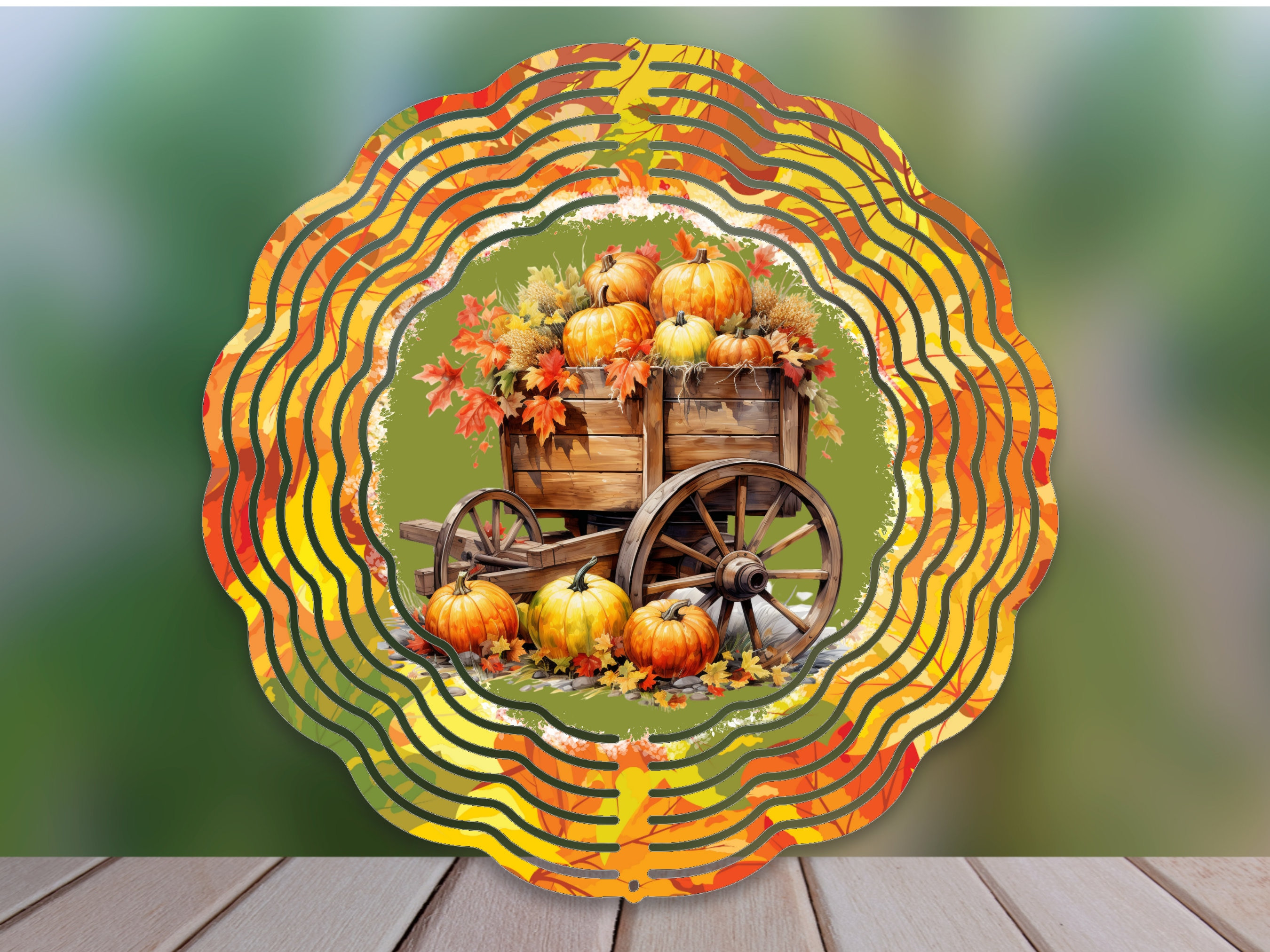 Fall Pumpkin Wind Spinner For Yard And Garden, Outdoor Garden Yard Decoration, Garden Decor, Chime Art Gift