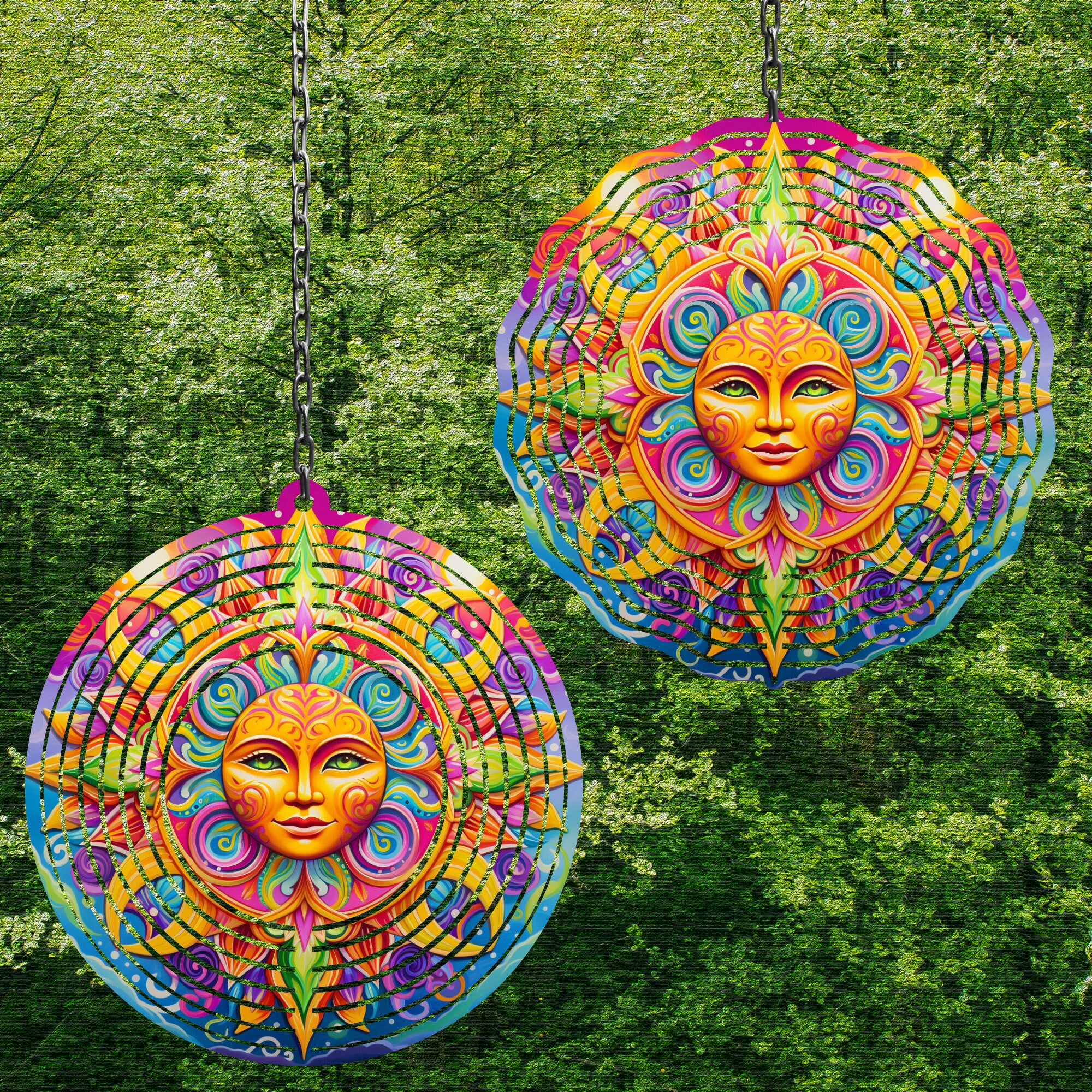 Rainbow Sun Wind Spinner For Yard And Garden, Outdoor Garden Yard Decoration, Garden Decor, Chime Art Gift