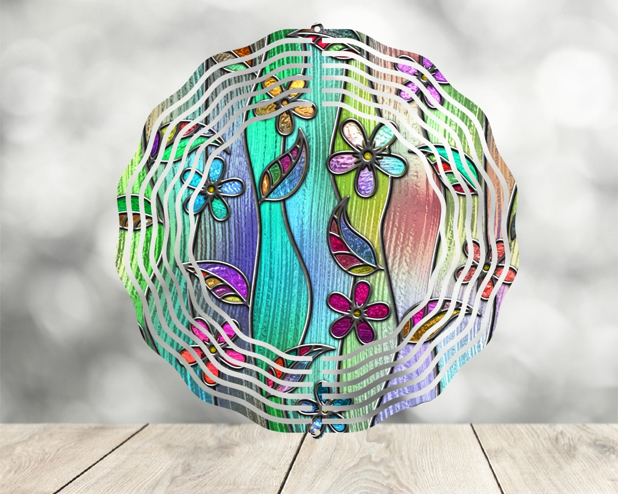 Glass Stained Wind Spinner For Yard And Garden, Outdoor Garden Yard Decoration, Garden Decor, Chime Art Gift