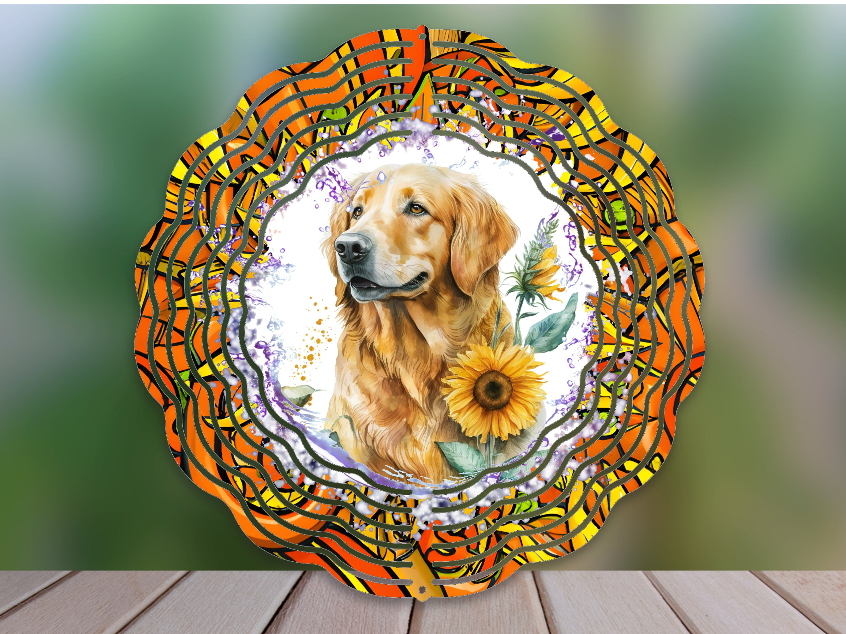 Golden Retriever Dog Wind Spinner For Yard And Garden, Outdoor Garden Yard Decoration, Garden Decor, Chime Art Gift