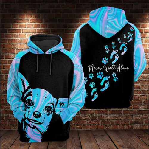 Chihuahua Never Wall Alone 3D All Over Print Hoodie