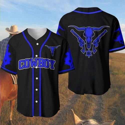 Cowboy Blue Baseball Jersey