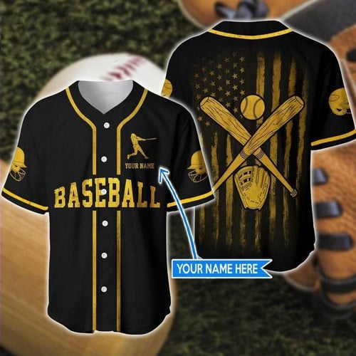 Baseball Golden Flag Personalized Baseball Jersey