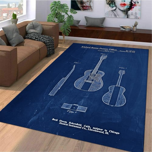 American Guitar Area Rectangle Rug Home Decor