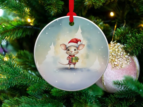Bandicoot Santa Hat Christmas Ornament, Christmas Season Ornament, Unique Christmas Gift