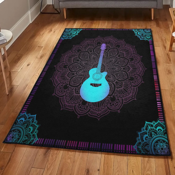 Comfort Color Modern Guitar Light Color Area Rectangle Rugs Carpet Living Room Bedroom