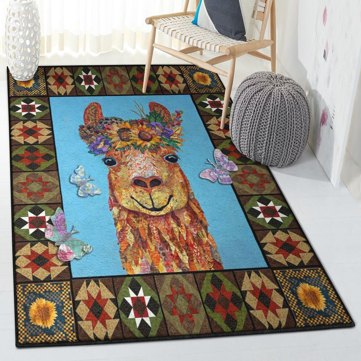 Floral Kitchen Rugs Floral Llama Area Rectangle Rugs Carpet Living Room Bedroom