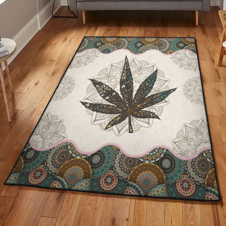 Mandala Carpets Mandala Cannabis Area Rectangle Rugs Carpet Living Room Bedroom
