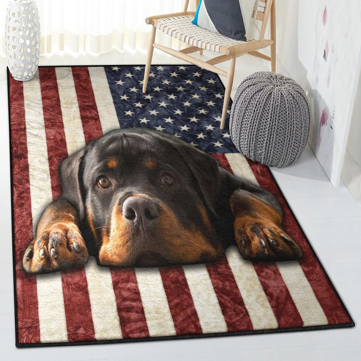 Rottie Modern Rugs Rottweiler And Flag Area Rectangle Rugs Carpet Living Room Bedroom