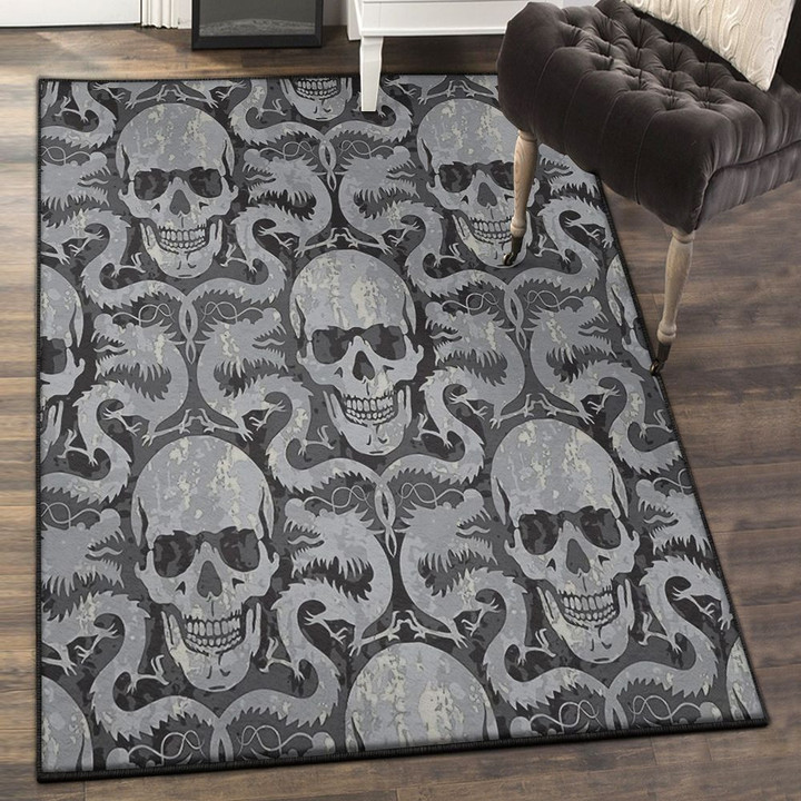 Skeleton Kitchen Rugs The Skull And Dragon Area Rectangle Rugs Carpet Living Room Bedroom