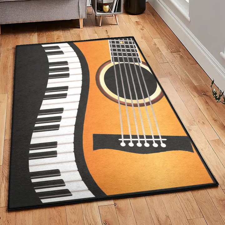 Piano Keyboard Carpets Piano Guitar Area Rectangle Rugs Carpet Living Room Bedroom