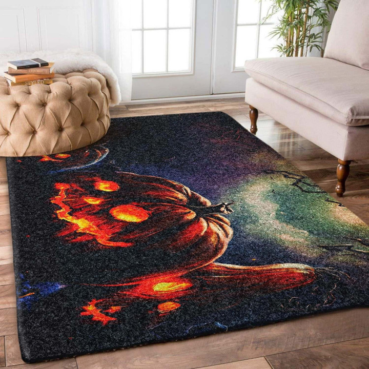 Halloween Scary Ghost Pumpkin Area Rectangle Rug Carpet Vintage Home Decor Gift Idea Carpet