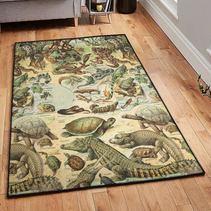 Antique Rugs Reptiles Vintage Area Rectangle Rugs Carpet Living Room Bedroom