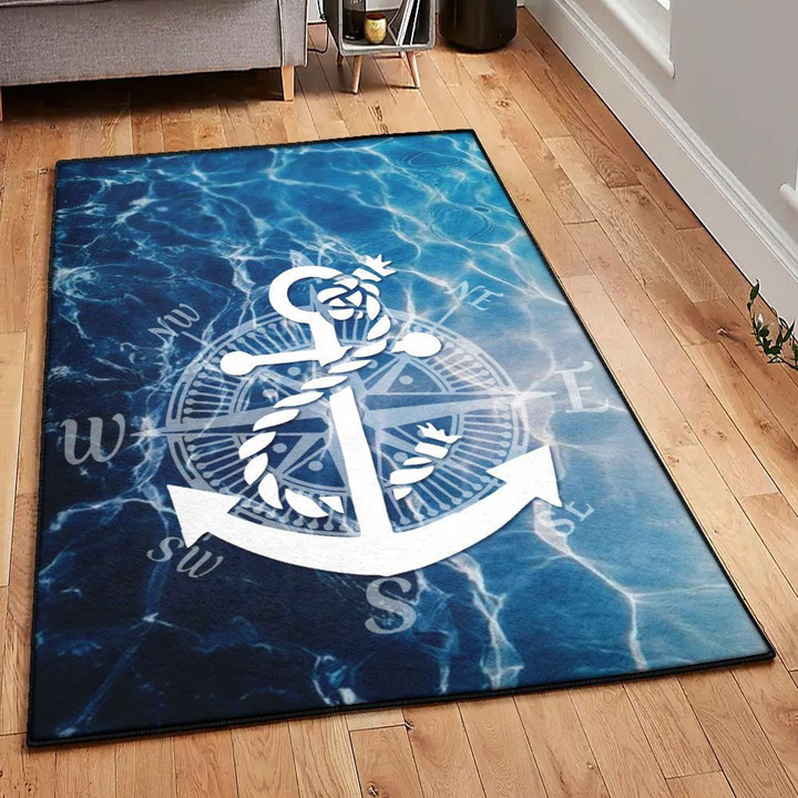 Anchor Ship Non Shedding Anchor Compass Area Rectangle Rugs Carpet Living Room Bedroom