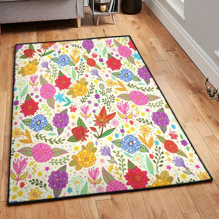 Flower Garden Rugs Colorful Flower Area Rectangle Rugs Carpet Living Room Bedroom