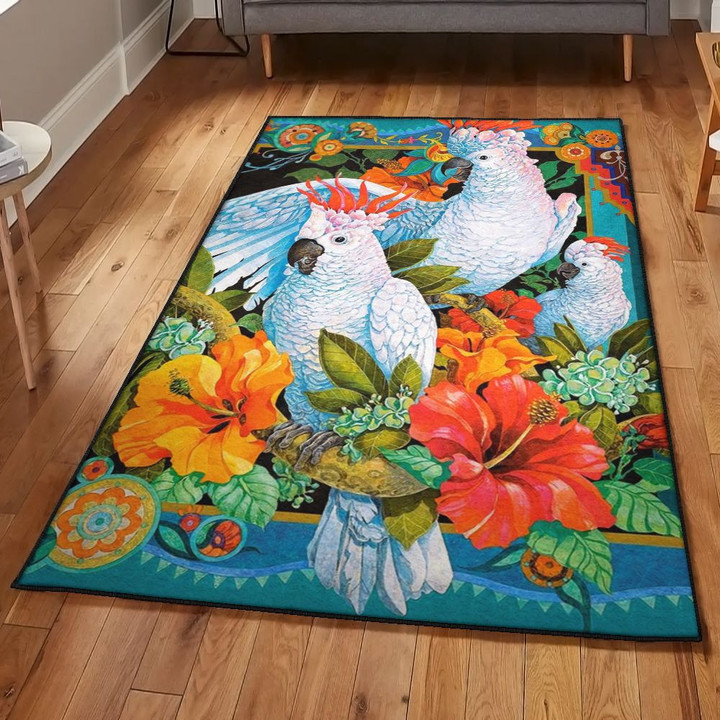 Parrot Cool Rugs White Parrots Area Rectangle Rugs Carpet Living Room Bedroom