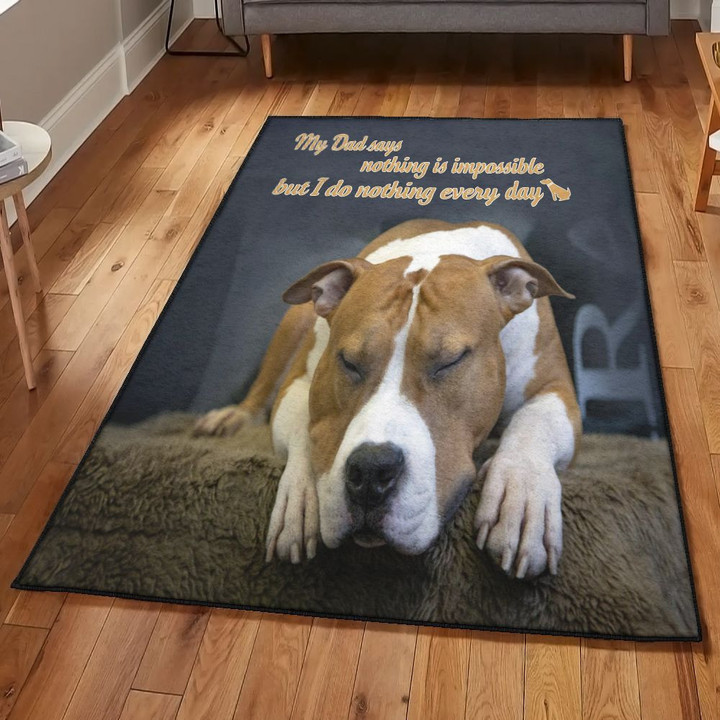 Muscle Dog Dining Room Rug Pitbull Area Rectangle Rugs Carpet Living Room Bedroom