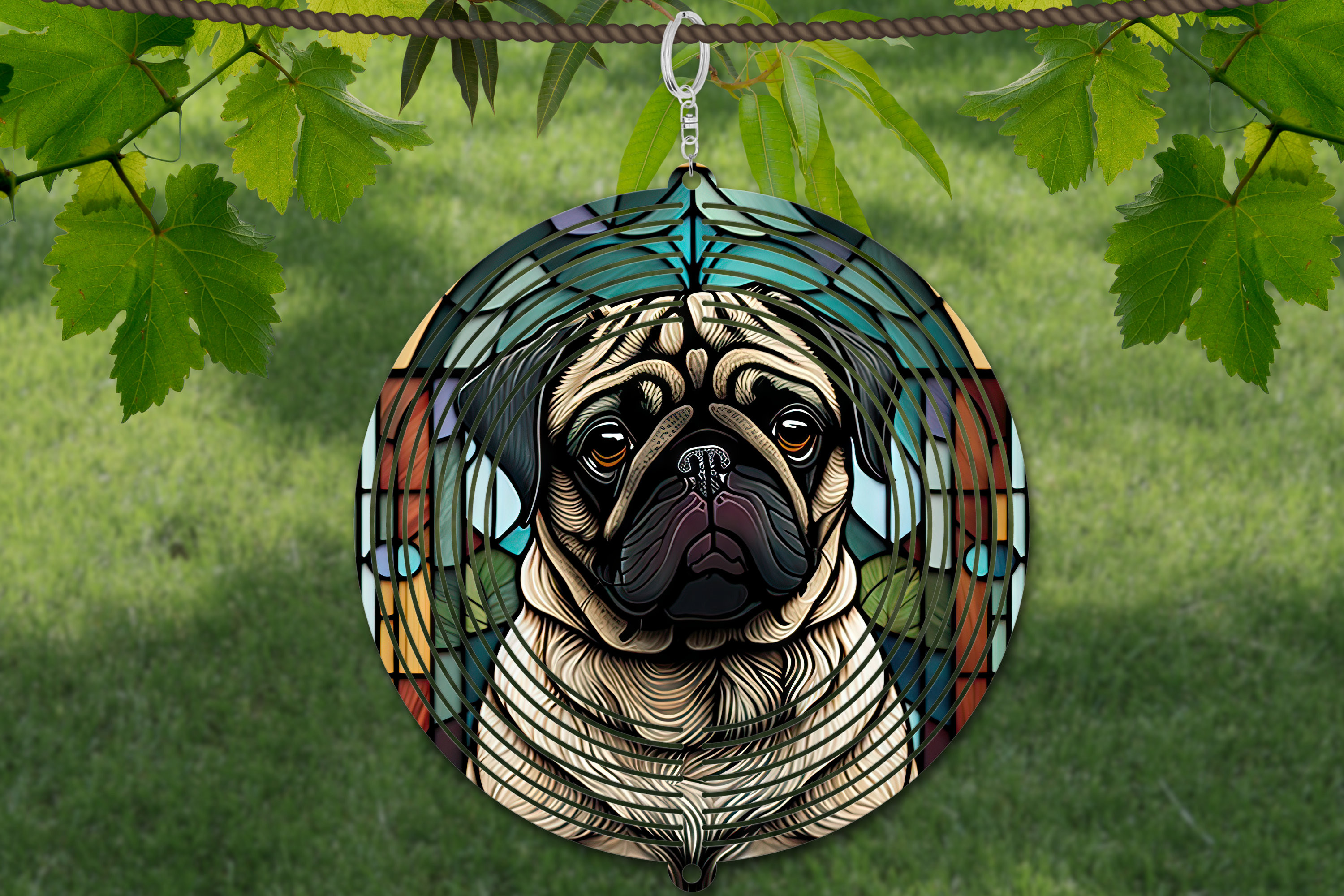 Pug Dog Wind Spinner For Yard And Garden, Outdoor Garden Yard Decoration, Garden Decor, Chime Art Gift
