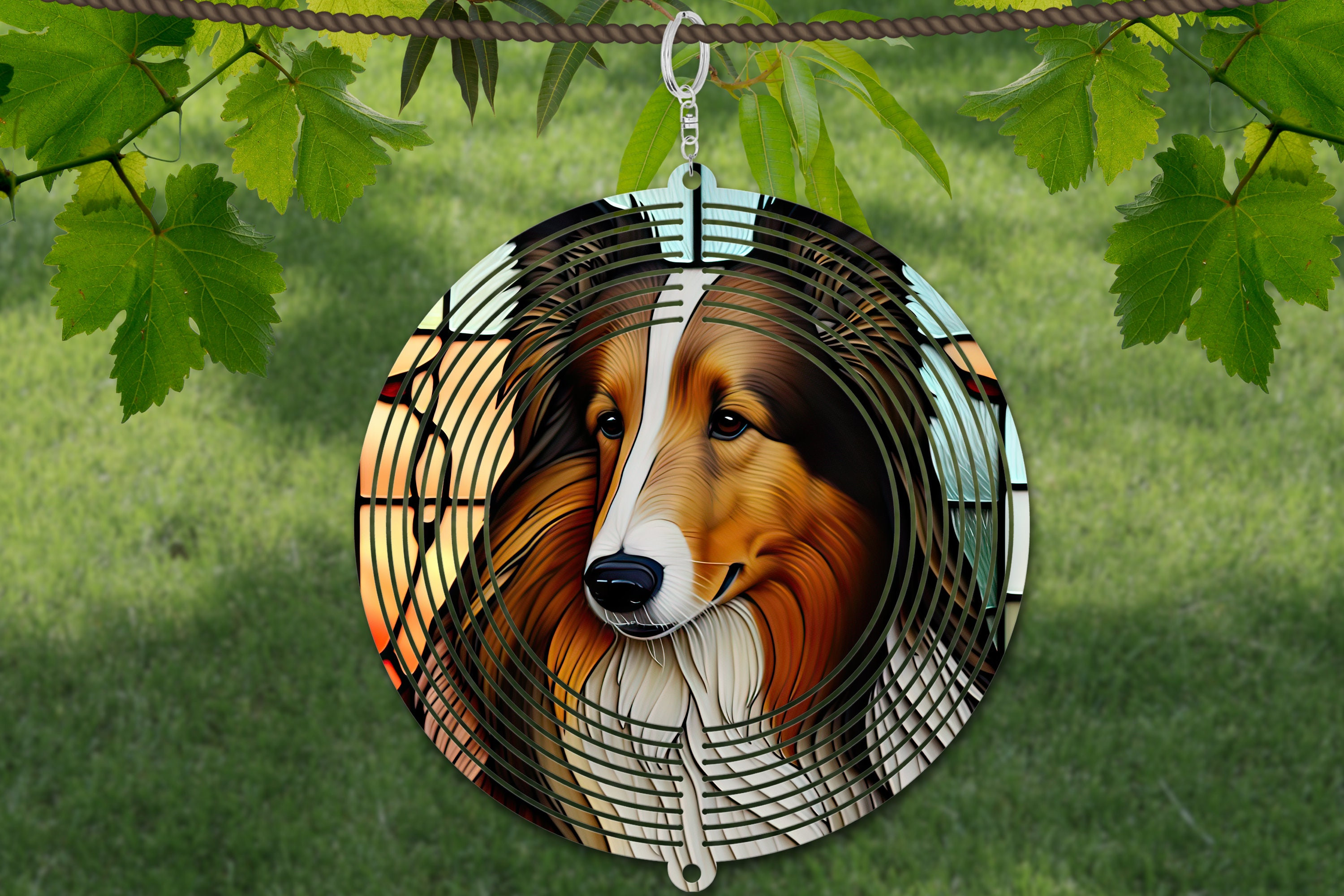 Collie Dog Wind Spinner For Yard And Garden, Outdoor Garden Yard Decoration, Garden Decor, Chime Art Gift
