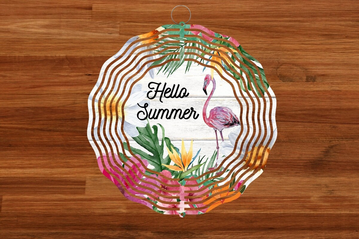 Hello Summer Wind Spinner For Yard And Garden, Outdoor Garden Yard Decoration, Garden Decor, Chime Art Gift
