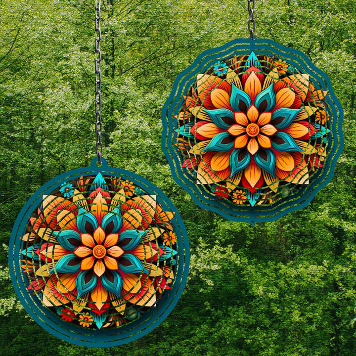 Mexican Flower Wind Spinner For Yard And Garden, Outdoor Garden Yard Decoration, Garden Decor, Chime Art Gift