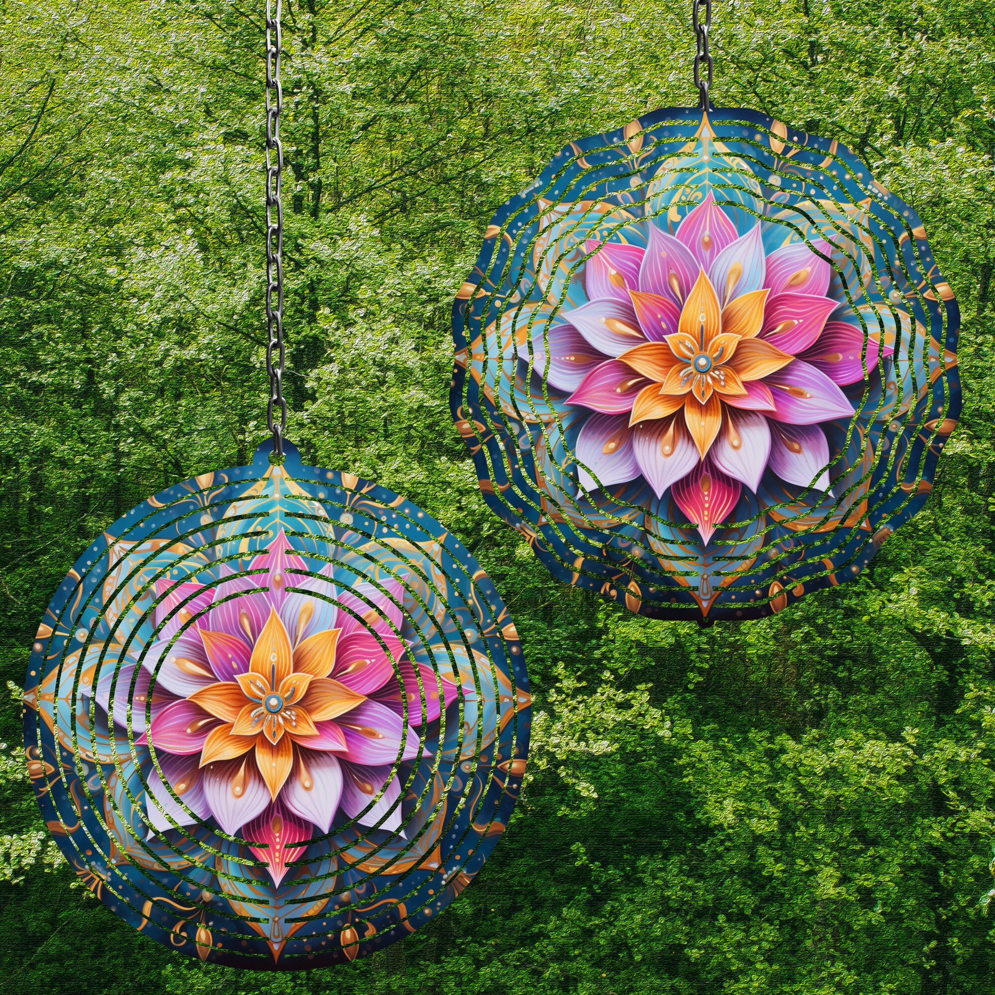 Pink Lotus Wind Spinner For Yard And Garden, Outdoor Garden Yard Decoration, Garden Decor, Chime Art Gift