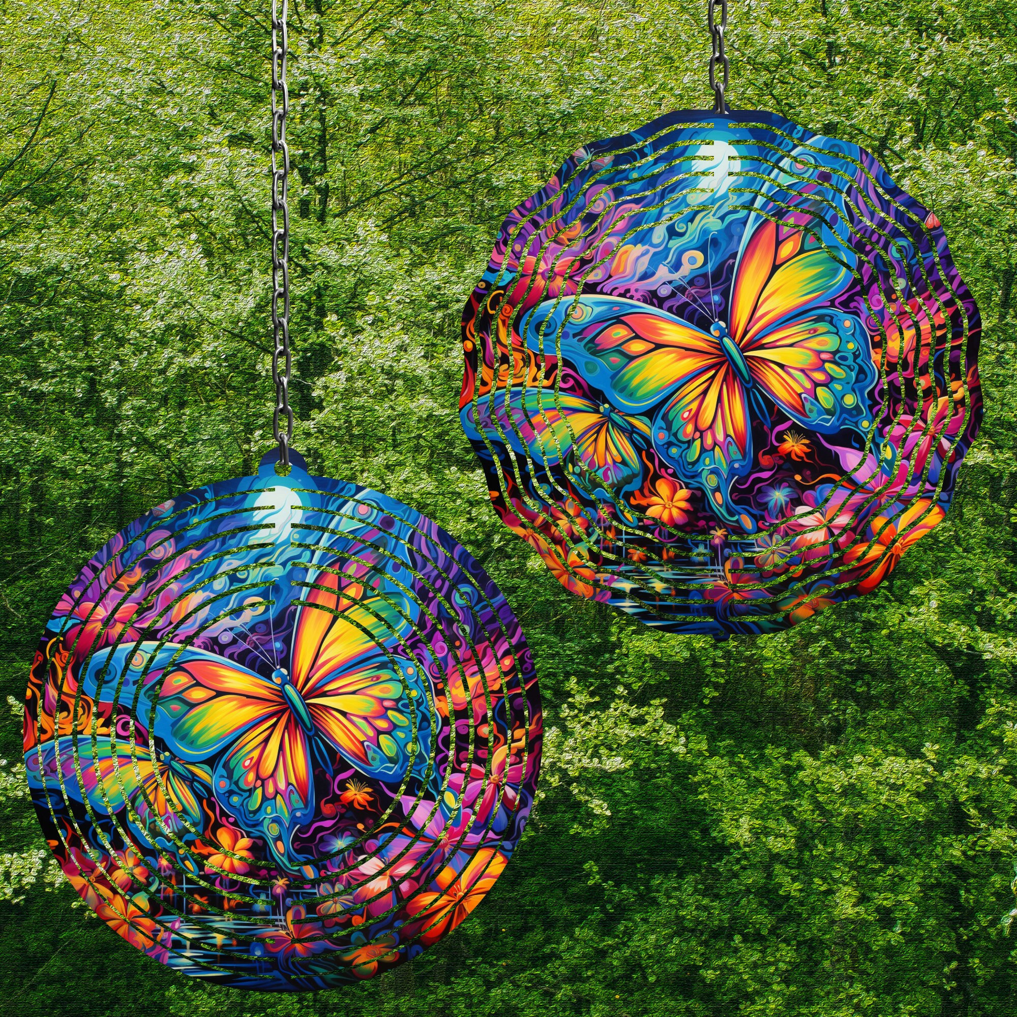 Rainbow Butterfly Wind Spinner For Yard And Garden, Outdoor Garden Yard Decoration, Garden Decor, Chime Art Gift