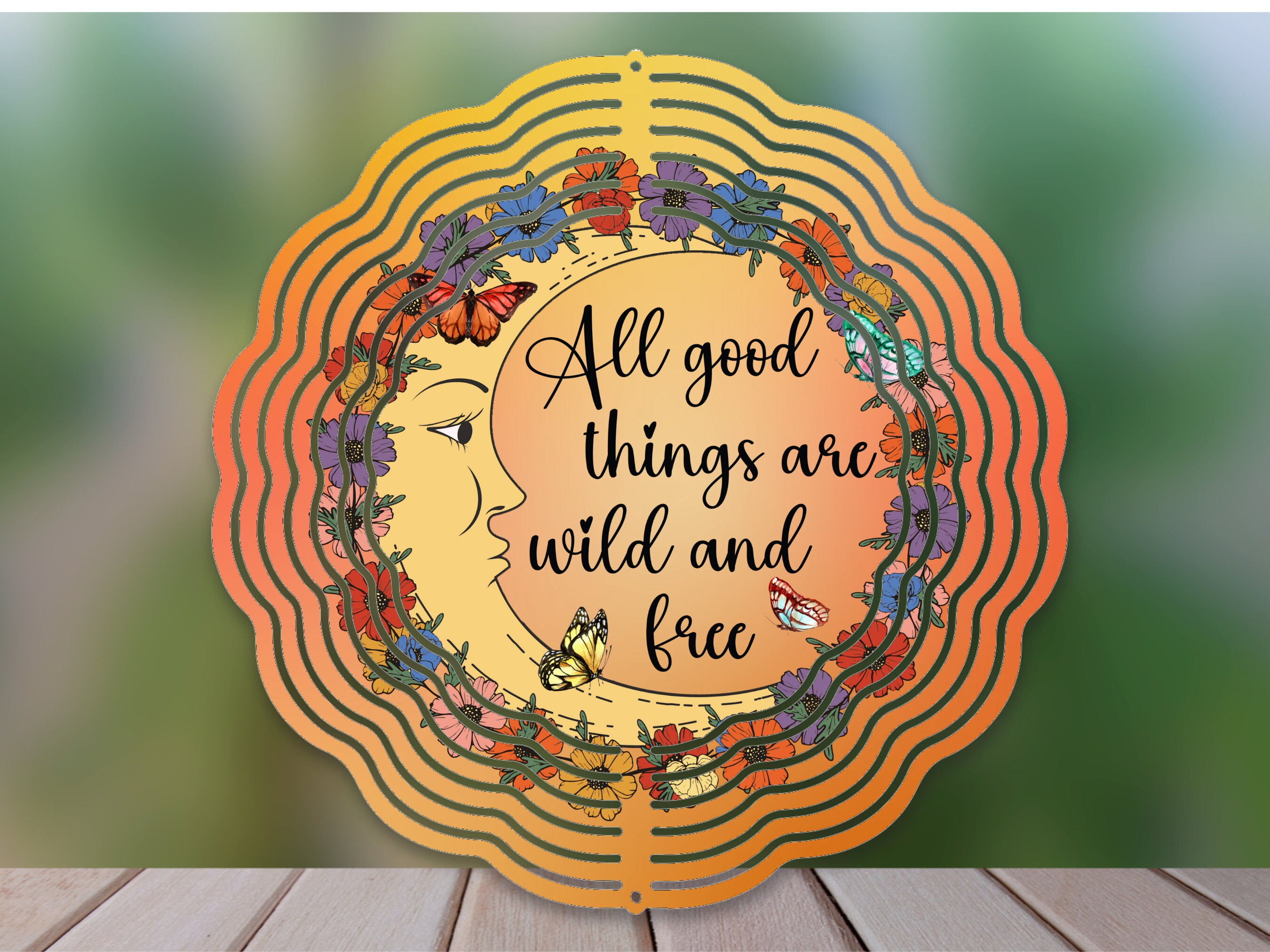 All Good Things Are Wild And Free Wind Spinner For Yard And Garden, Outdoor Garden Yard Decoration, Garden Decor, Chime Art Gift