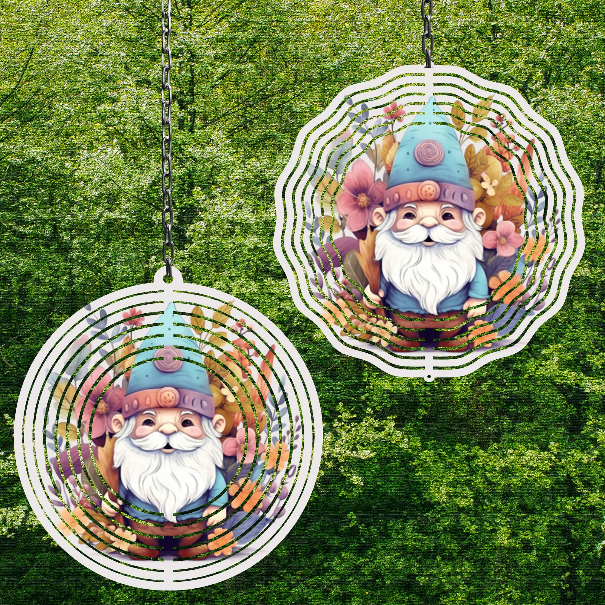 Gnome Sublimation Wind Spinner For Yard And Garden, Outdoor Garden Yard Decoration, Garden Decor, Chime Art Gift