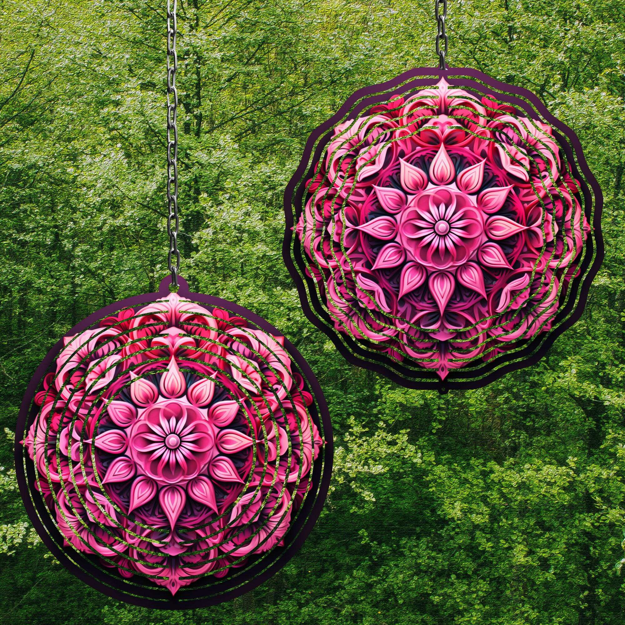 Hot Pink Wind Spinner For Yard And Garden, Outdoor Garden Yard Decoration, Garden Decor, Chime Art Gift