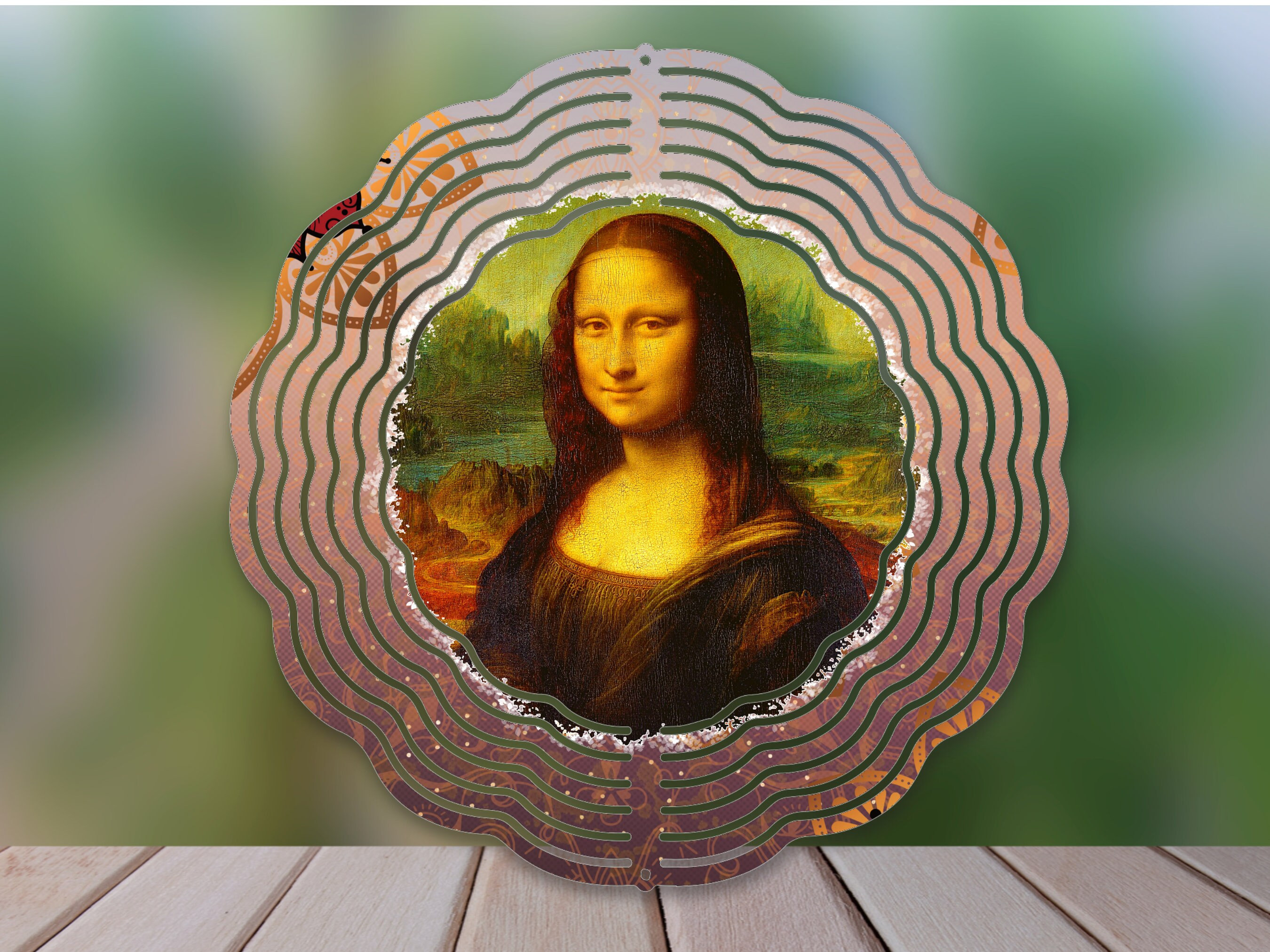 Mona Lisa Leonardo Da Vinci  Wind Spinner For Yard And Garden, Outdoor Garden Yard Decoration, Garden Decor, Chime Art Gift