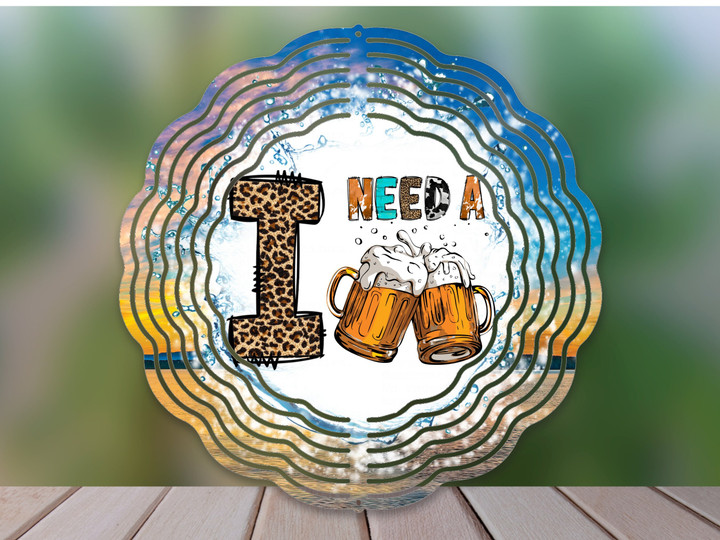 I Need A Beer Beer Wind Spinner For Yard And Garden, Outdoor Garden Yard Decoration, Garden Decor, Chime Art Gift