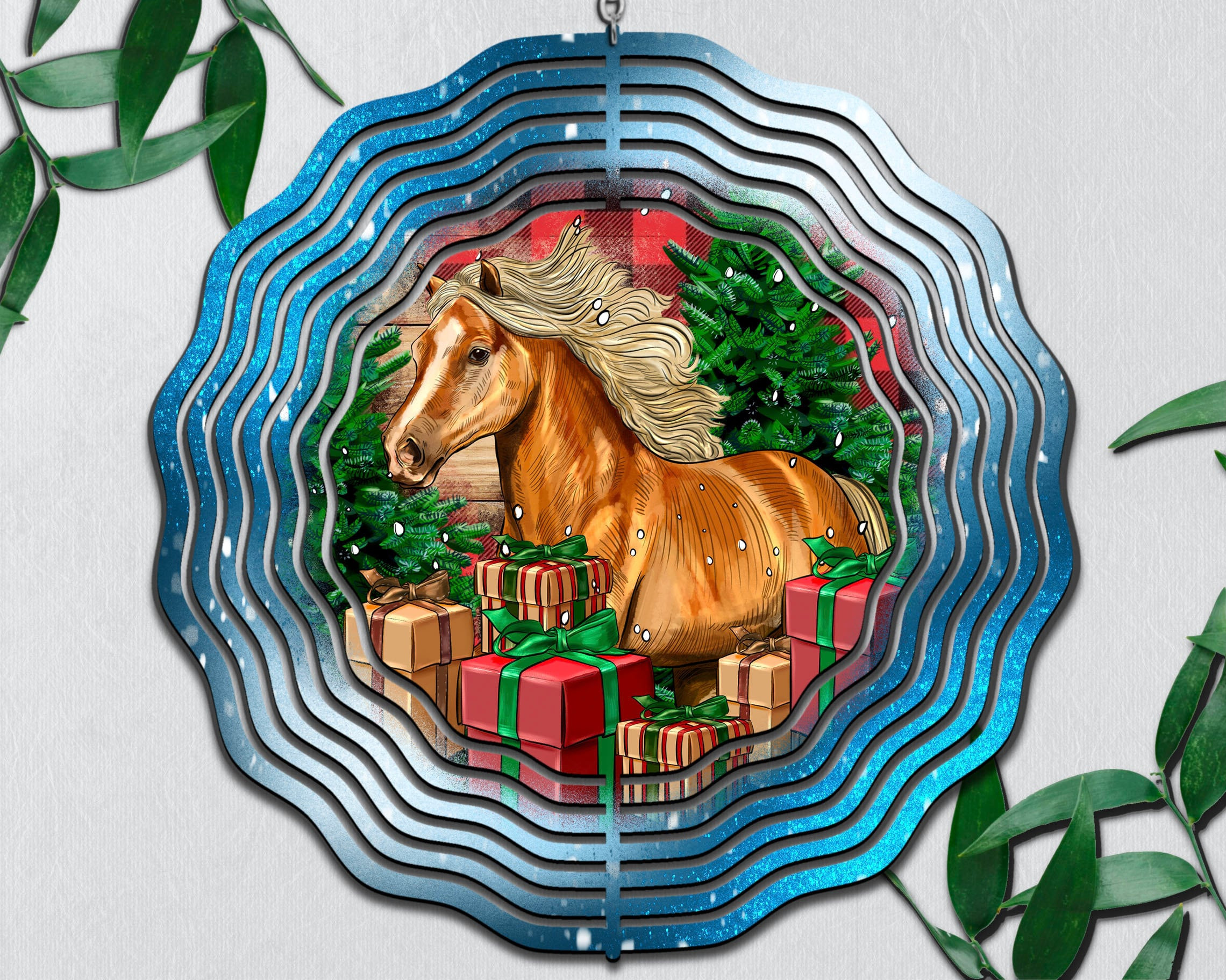 Christmas Haflinger Horse Wind Spinner For Yard And Garden, Outdoor Garden Yard Decoration, Garden Decor, Chime Art Gift