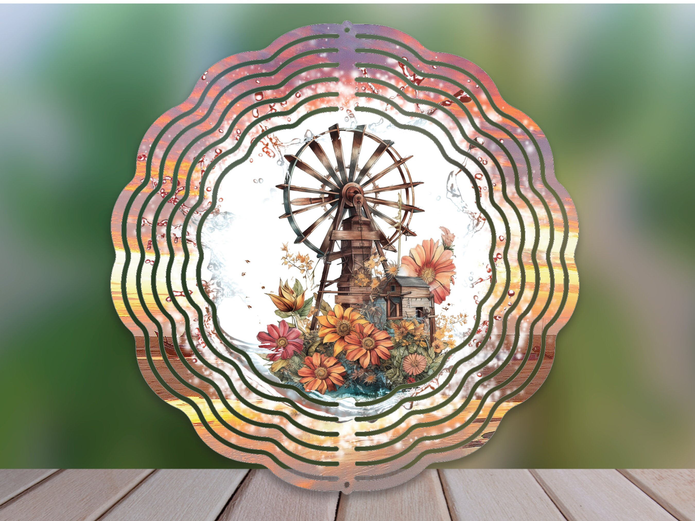 Floral Windmill Wind Spinner For Yard And Garden, Outdoor Garden Yard Decoration, Garden Decor, Chime Art Gift