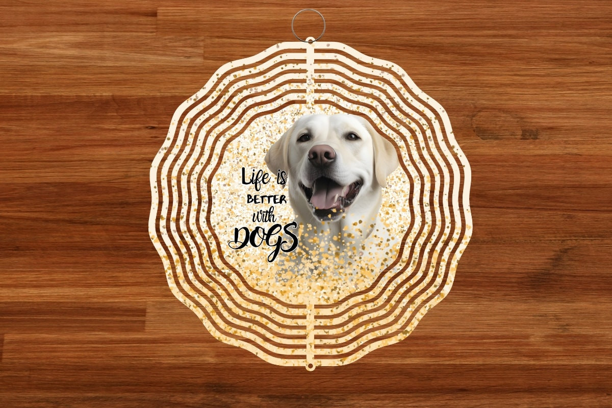 Life Is Better With Dogs Wind Spinner For Yard And Garden, Outdoor Garden Yard Decoration, Garden Decor, Chime Art Gift
