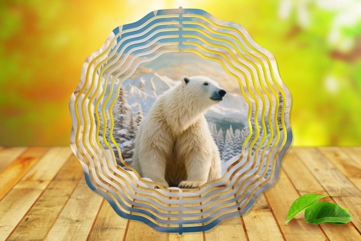 Polar Bear Wind Spinner For Yard And Garden, Outdoor Garden Yard Decoration, Garden Decor, Chime Art Gift