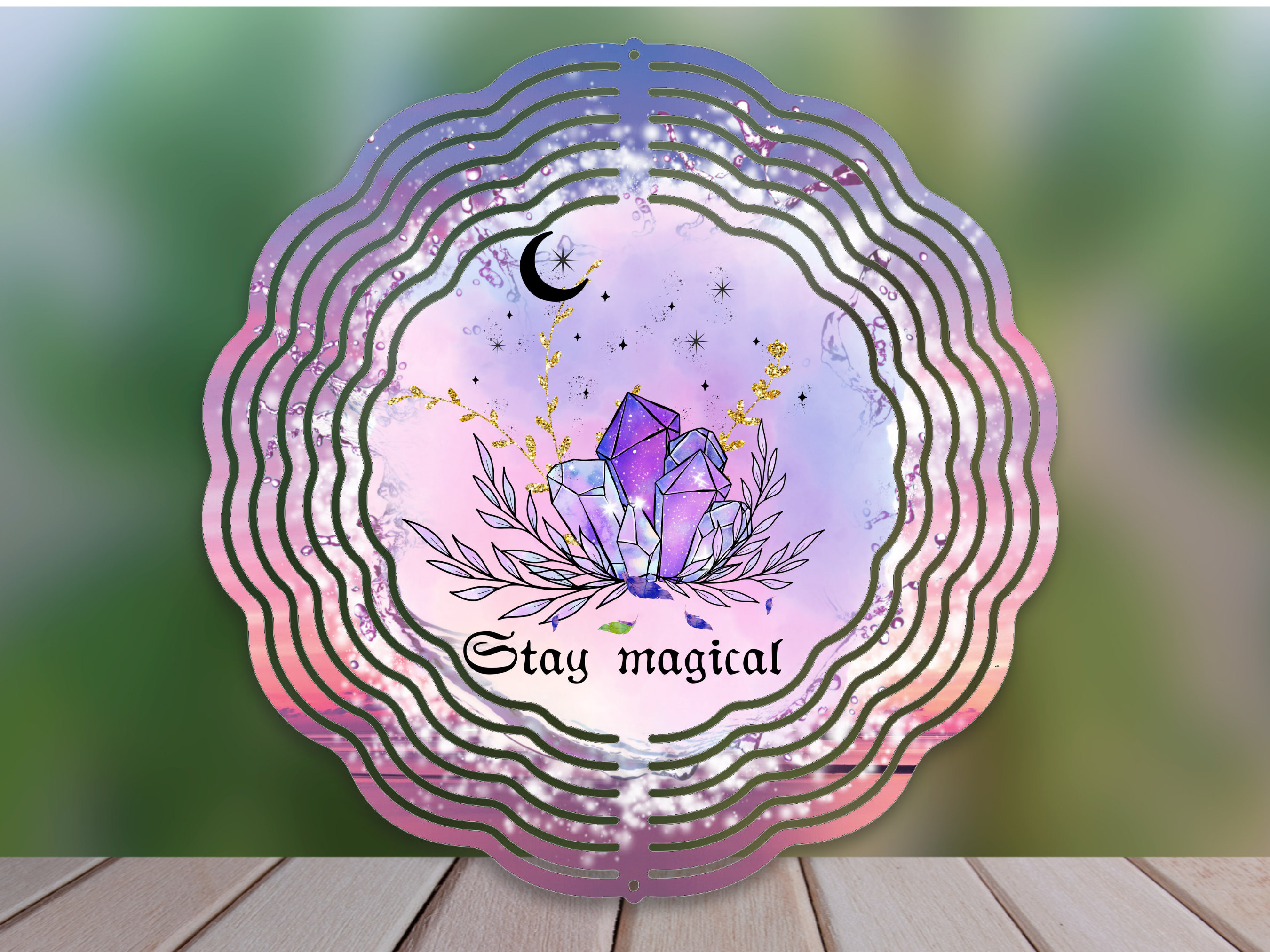 Stay Magical Moon Stars Wind Spinner For Yard And Garden, Outdoor Garden Yard Decoration, Garden Decor, Chime Art Gift