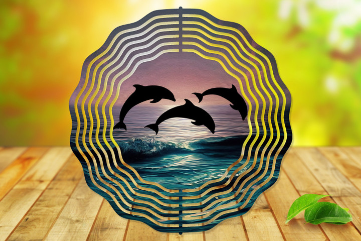 Jumping Dolphins Wind Spinner For Yard And Garden, Outdoor Garden Yard Decoration, Garden Decor, Chime Art Gift