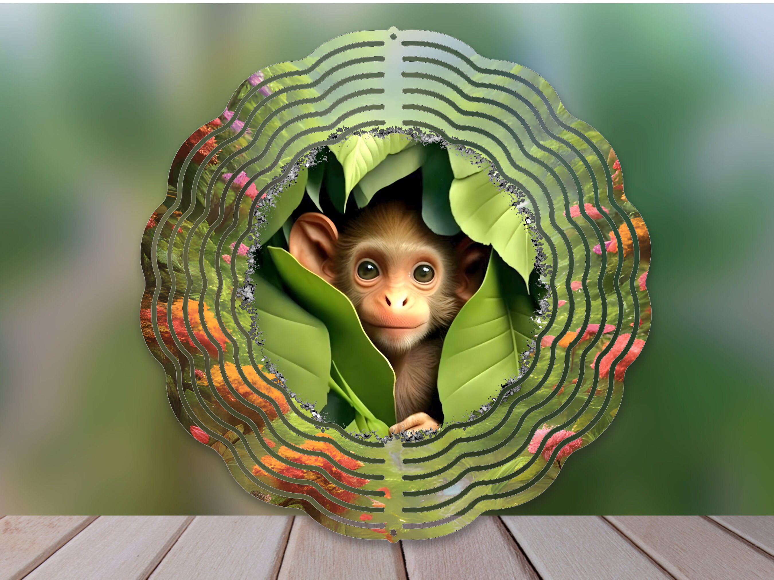 Baby Monkey Monkey Wind Spinner For Yard And Garden, Outdoor Garden Yard Decoration, Garden Decor, Chime Art Gift