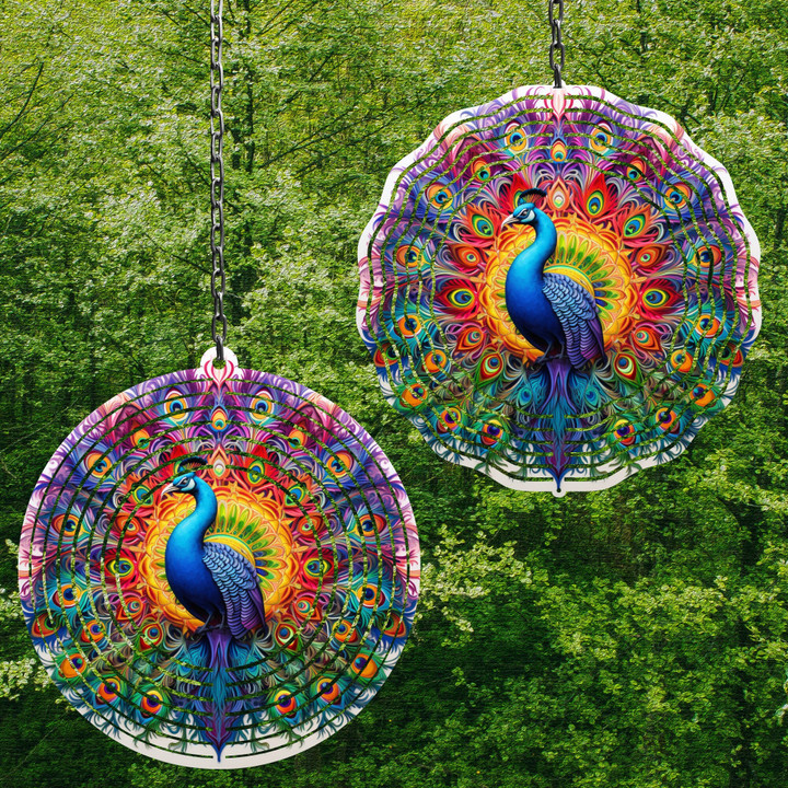 Peacock Wind Spinner For Yard And Garden, Outdoor Garden Yard Decoration, Garden Decor, Chime Art Gift