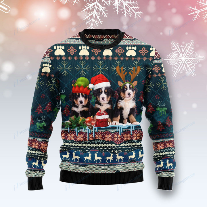 Cute Bernese Mountain Dog Ugly Christmas Sweater For Men Women