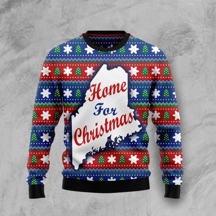 Home For Christmas Maine Ugly Christmas Sweater For Men Women