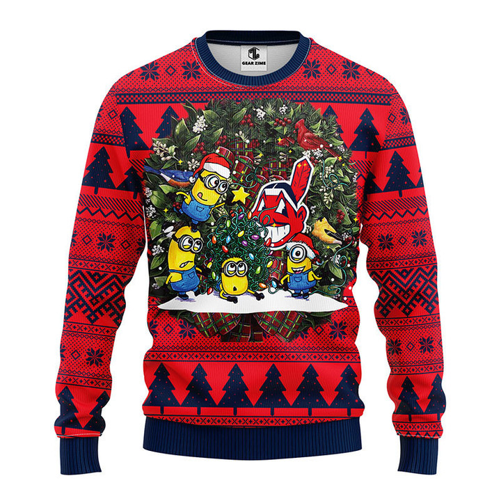 Cleveland Indians Minion Christmas Ugly Sweater