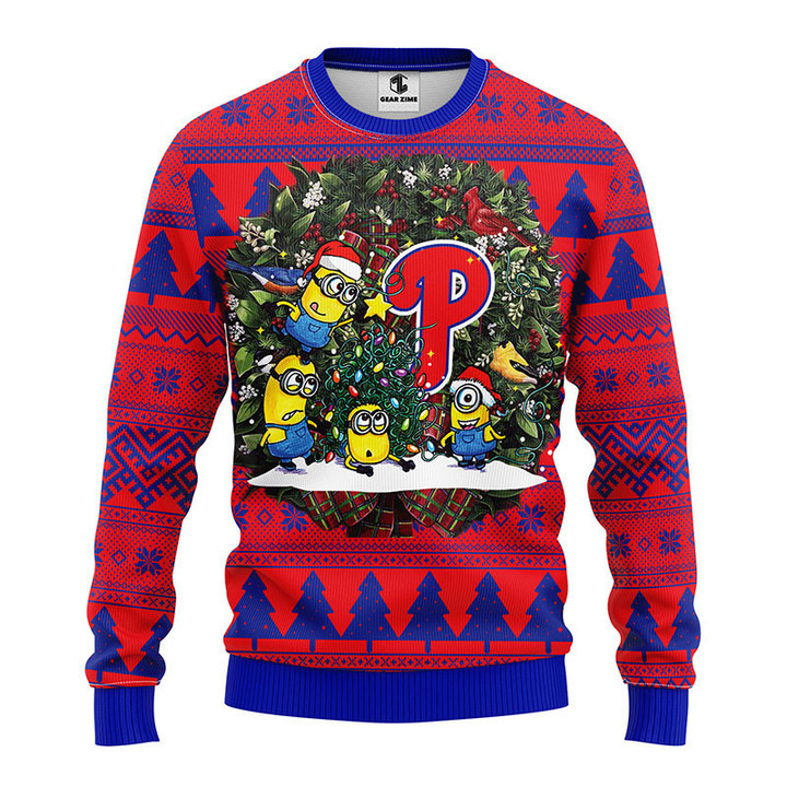Philadelphia Phillies Minion Christmas Ugly Sweater