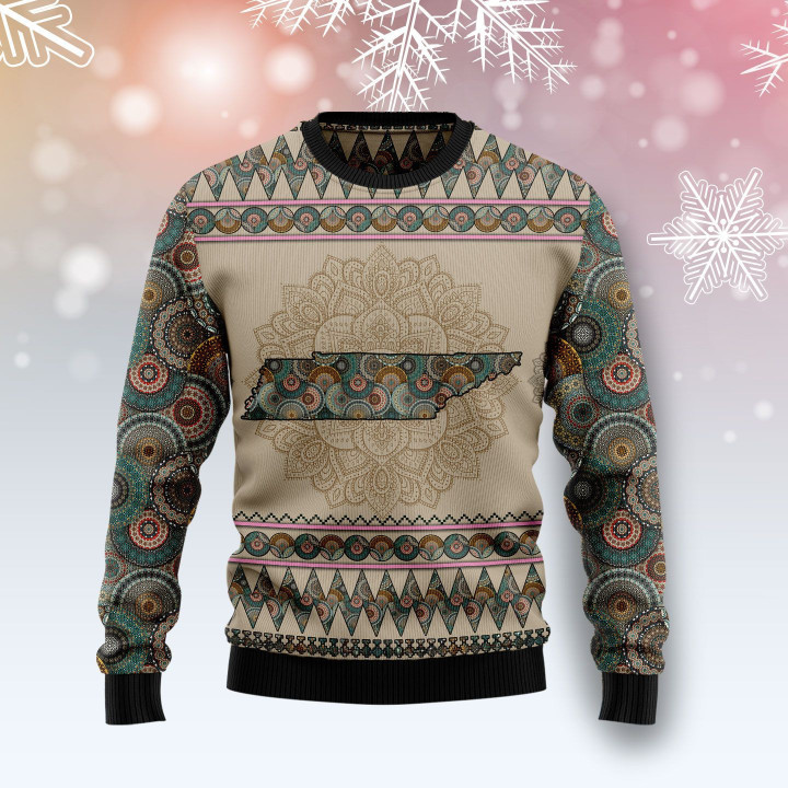 Tennessee Mandala Ugly Christmas Sweater For Men Women