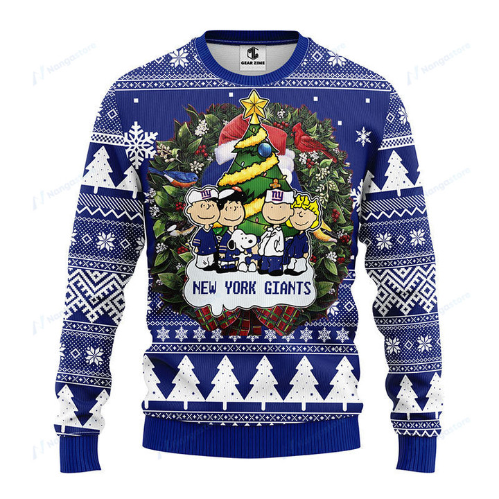 New York Giants Snoopy Dog Christmas Ugly Sweater