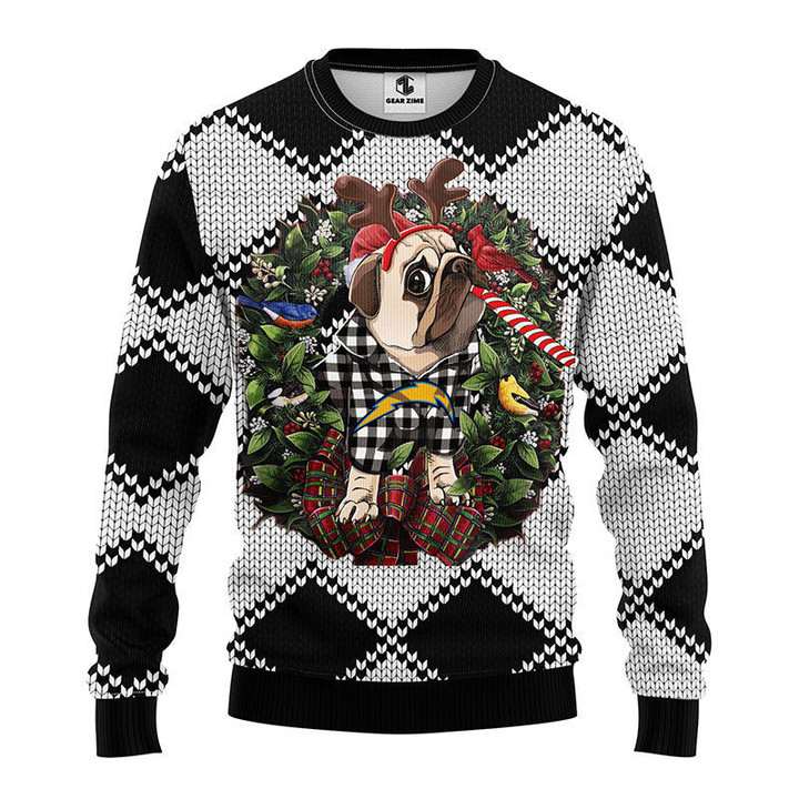 San Diego Chargers Pub Dog Christmas Ugly Sweater